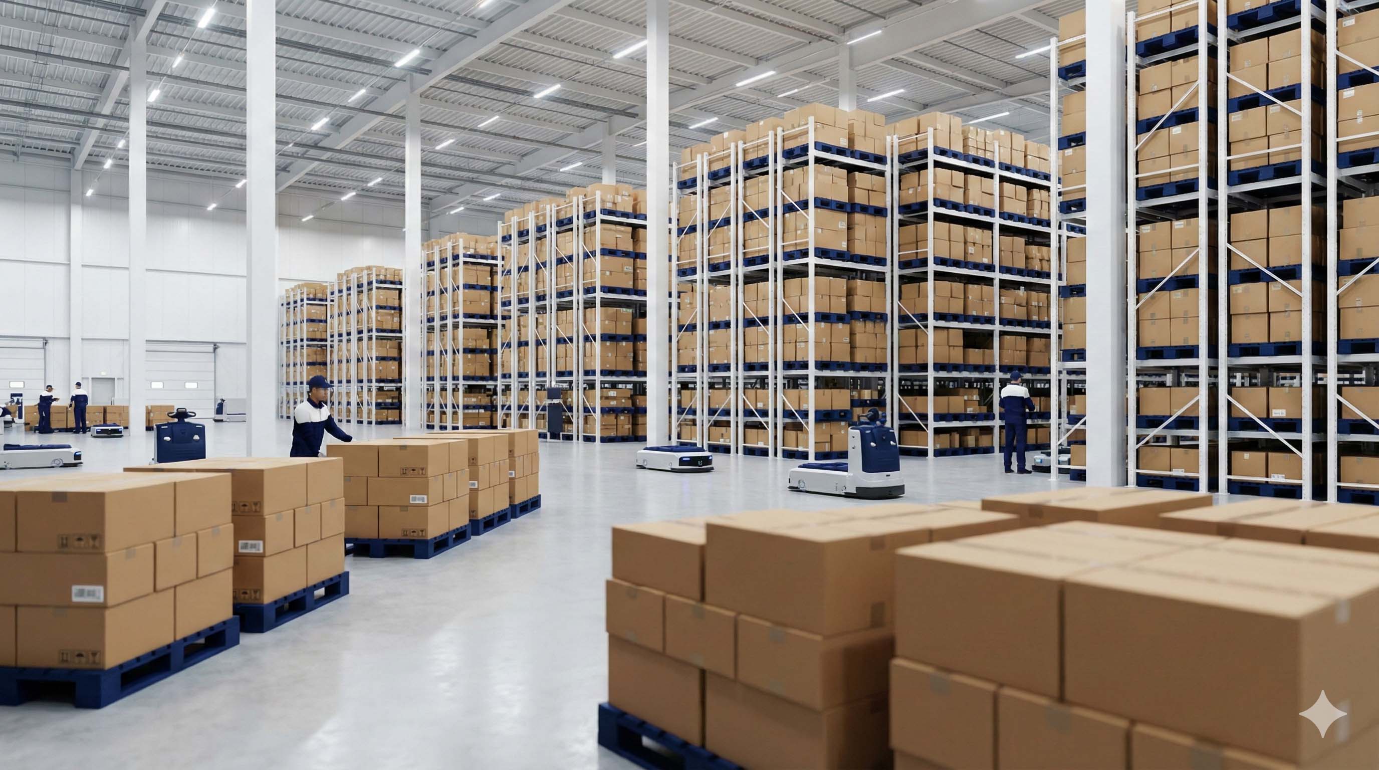 稼働する物流倉庫の風景